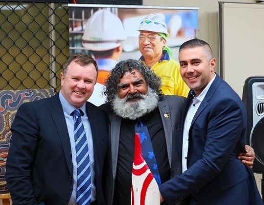 George Panagopoulos, Jeffrey Newchurch and Danny Parkinson at NAIDOC Week celebrations